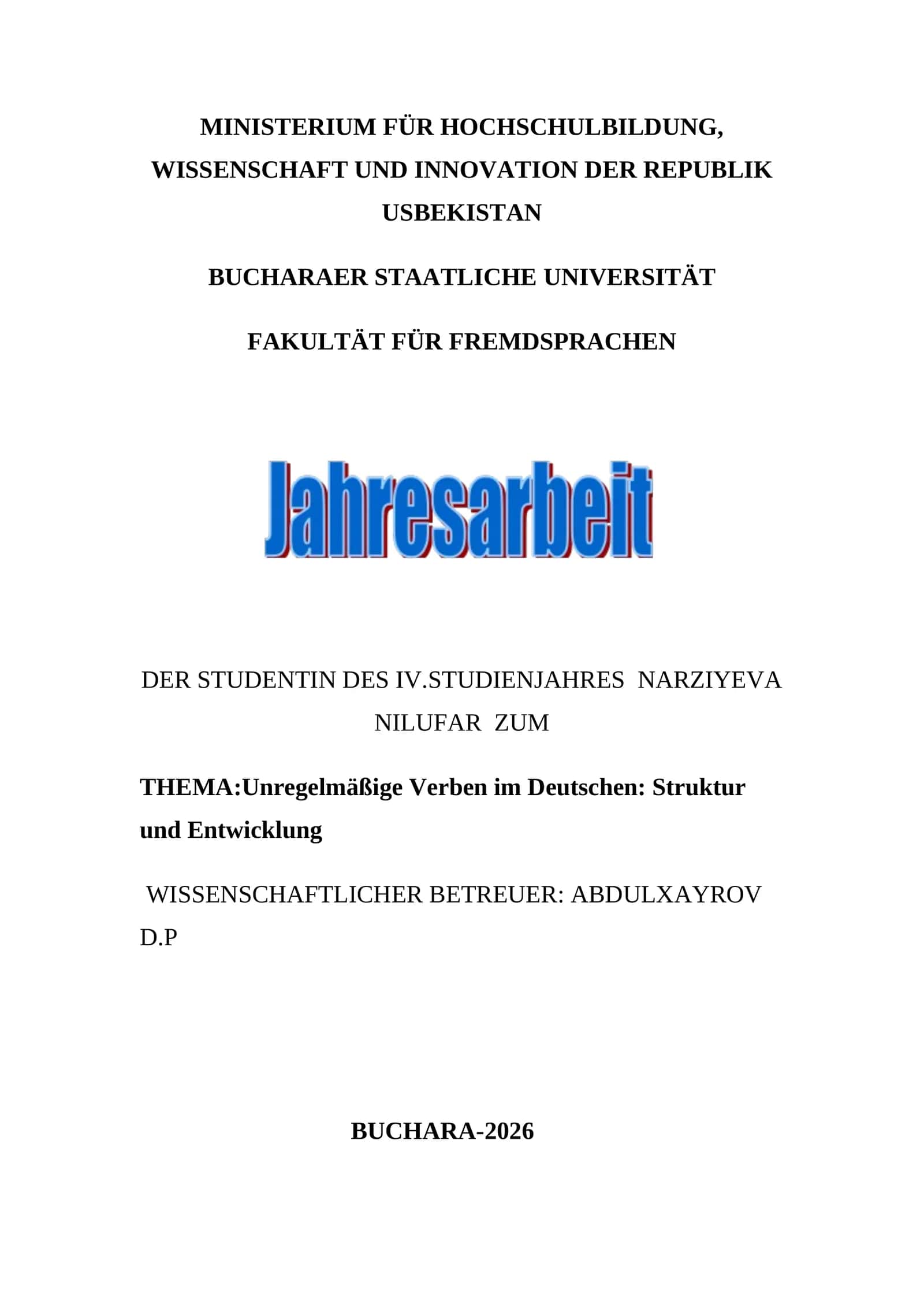 Unregelmäßige Verben im Deutschen: Struktur und Entwicklung