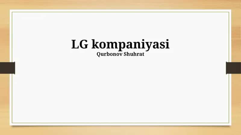 LG Kompaniyasi Tarixi