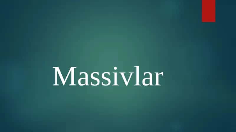 massivlar