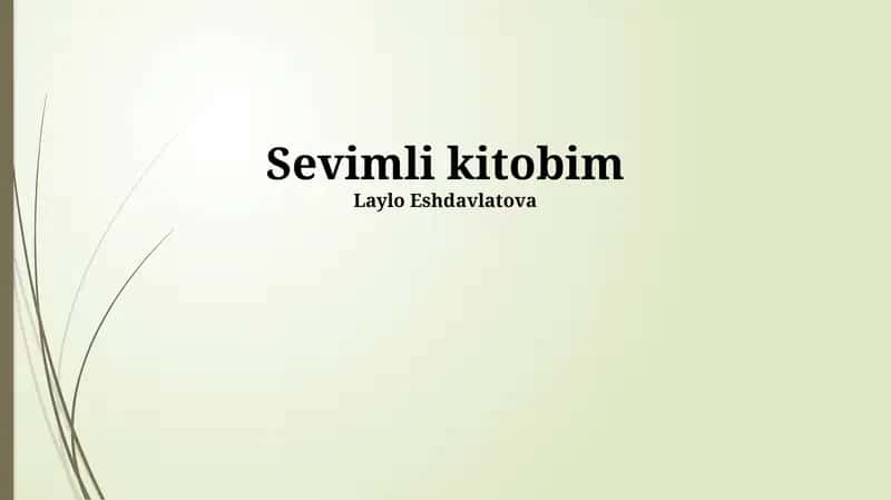 Sevimli kitobim