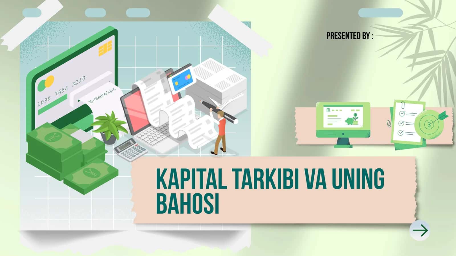 KAPITAL TARKIBI VA UNING BAHOSI