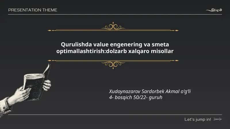 Xalqaro loyihalarda value engineering (qiymat muhandisligi) metodologiyasining amaliy misollari