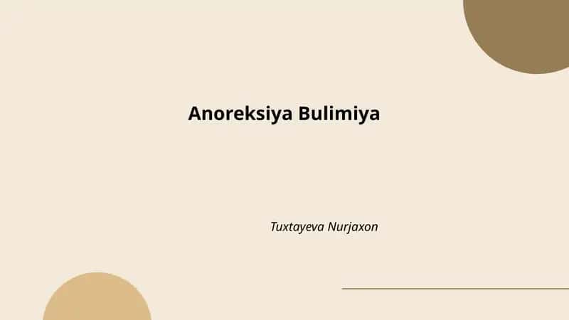 Anoreksiya Bulimiya