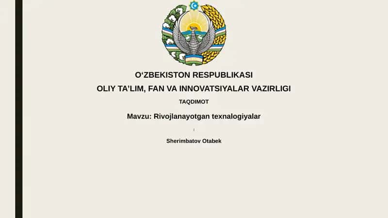 Rivojlanayotgan texnologiyalar