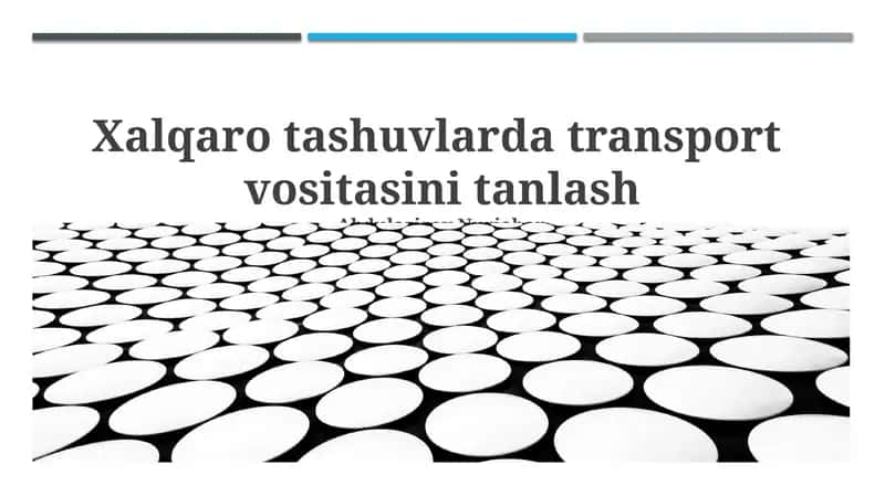 Transport vositalarini tanlash