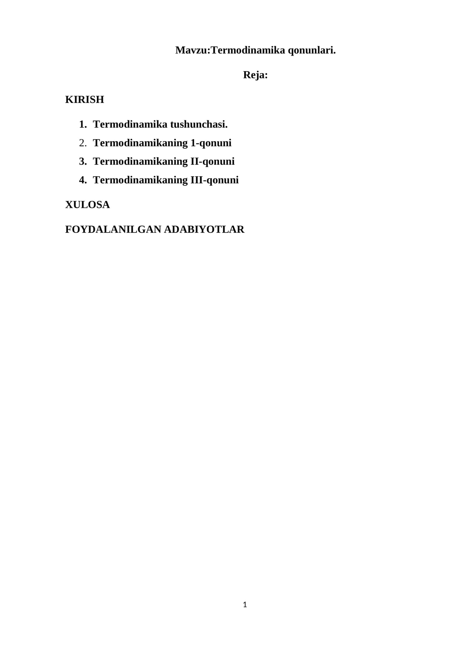 Termodinamika qonunlari