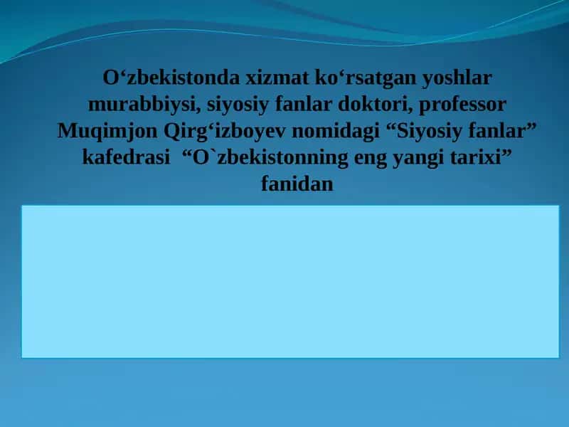 O‘zbekiston va jahon hamjamiyati