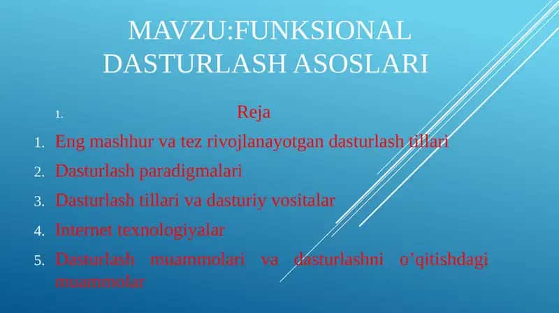 Funksional dasturlash asoslari