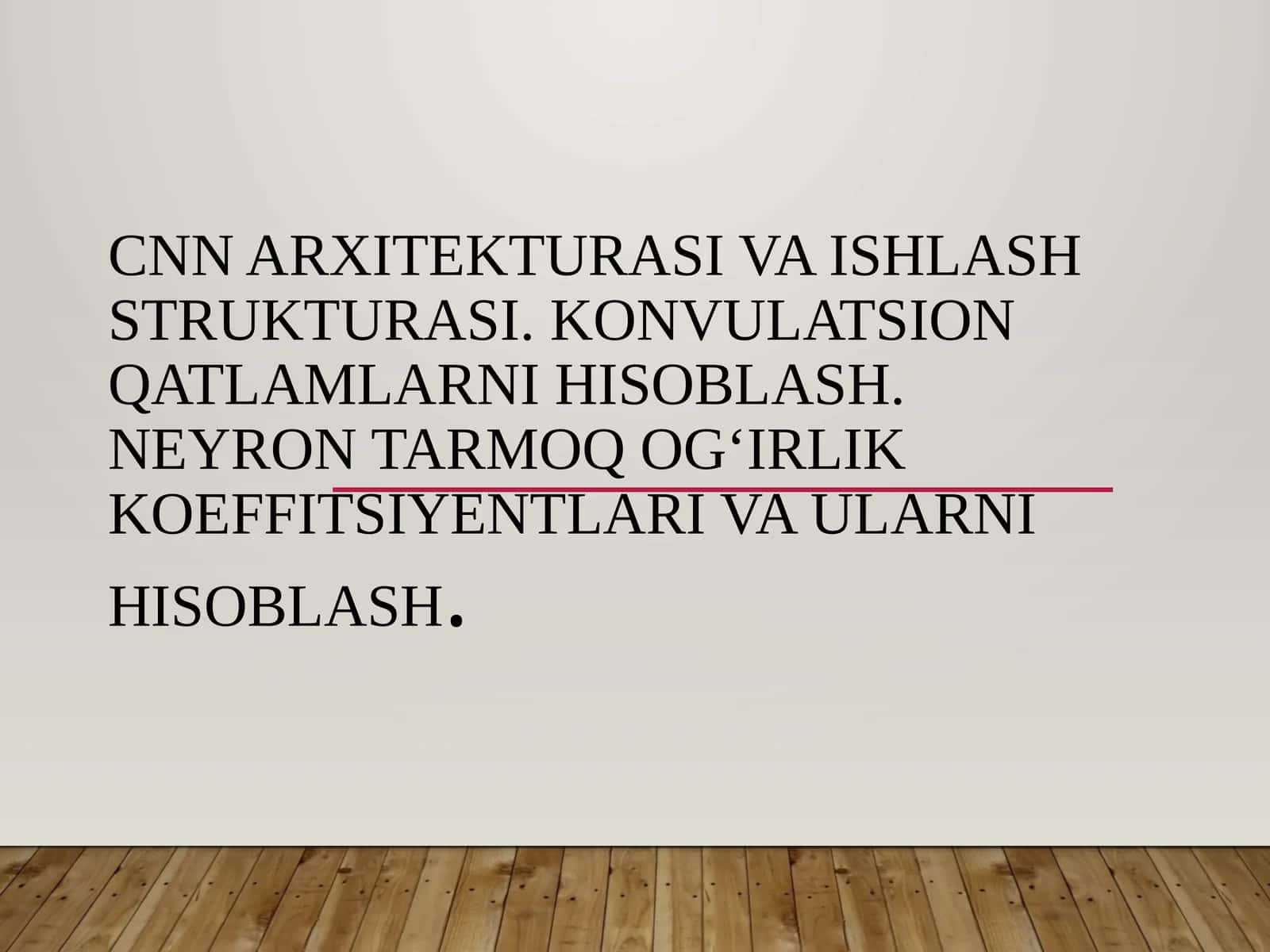 CNN arxitekturasi va ishlash strukturasi