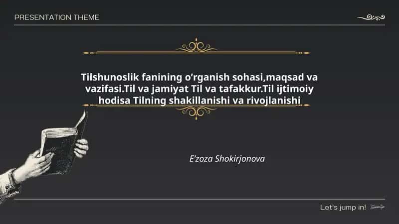 Tilshunoslik fanining oʼrganish sohasi, maqsad va vazifasi