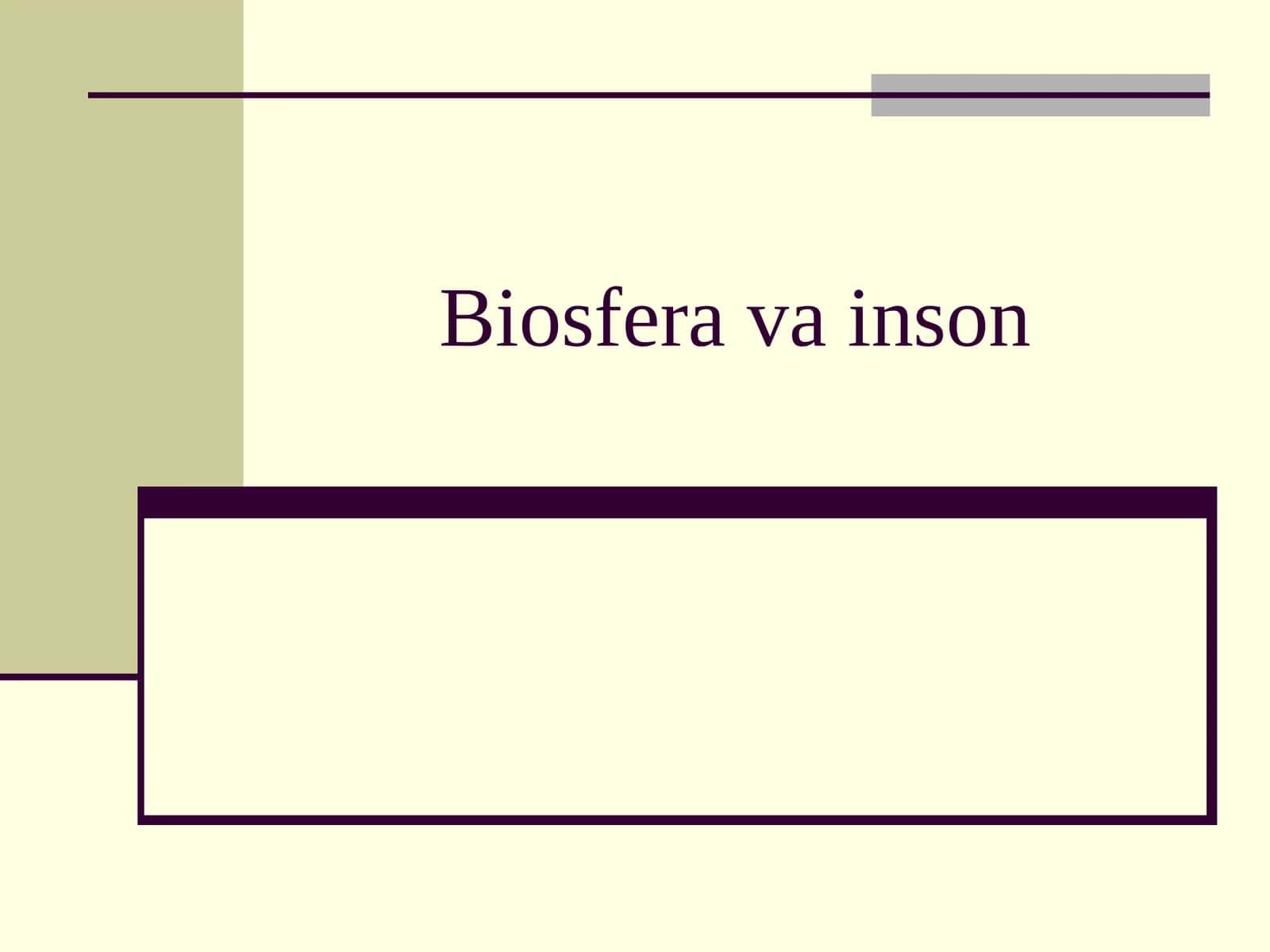 Biosfera va inson