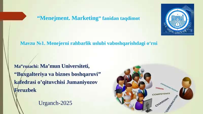 Menejer va rahbarlik uslubi tushunchasi