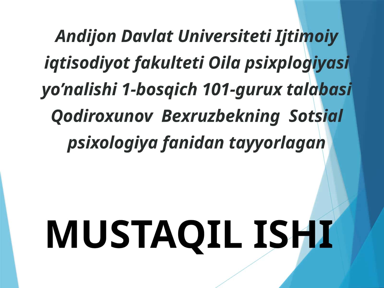 Olomon Psixologiyasi