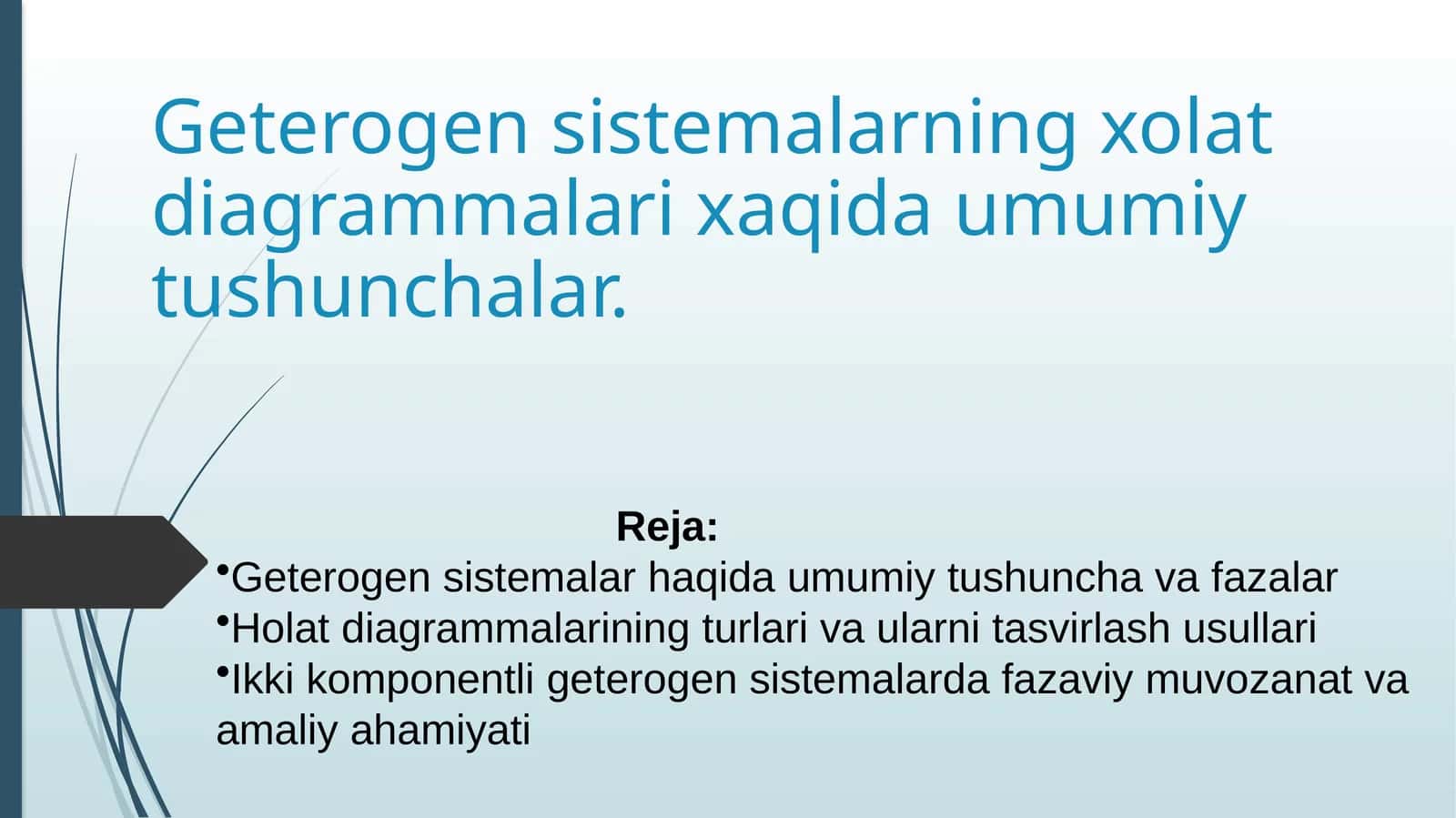 Geterogensistemalarning xolat diagrammalari