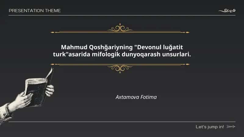 "Devonul luğatit turk" asarida mifologik dunyoqarash unsurlari