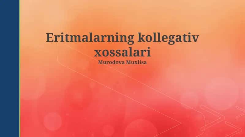 Eritmalarning kolligativ xossalari