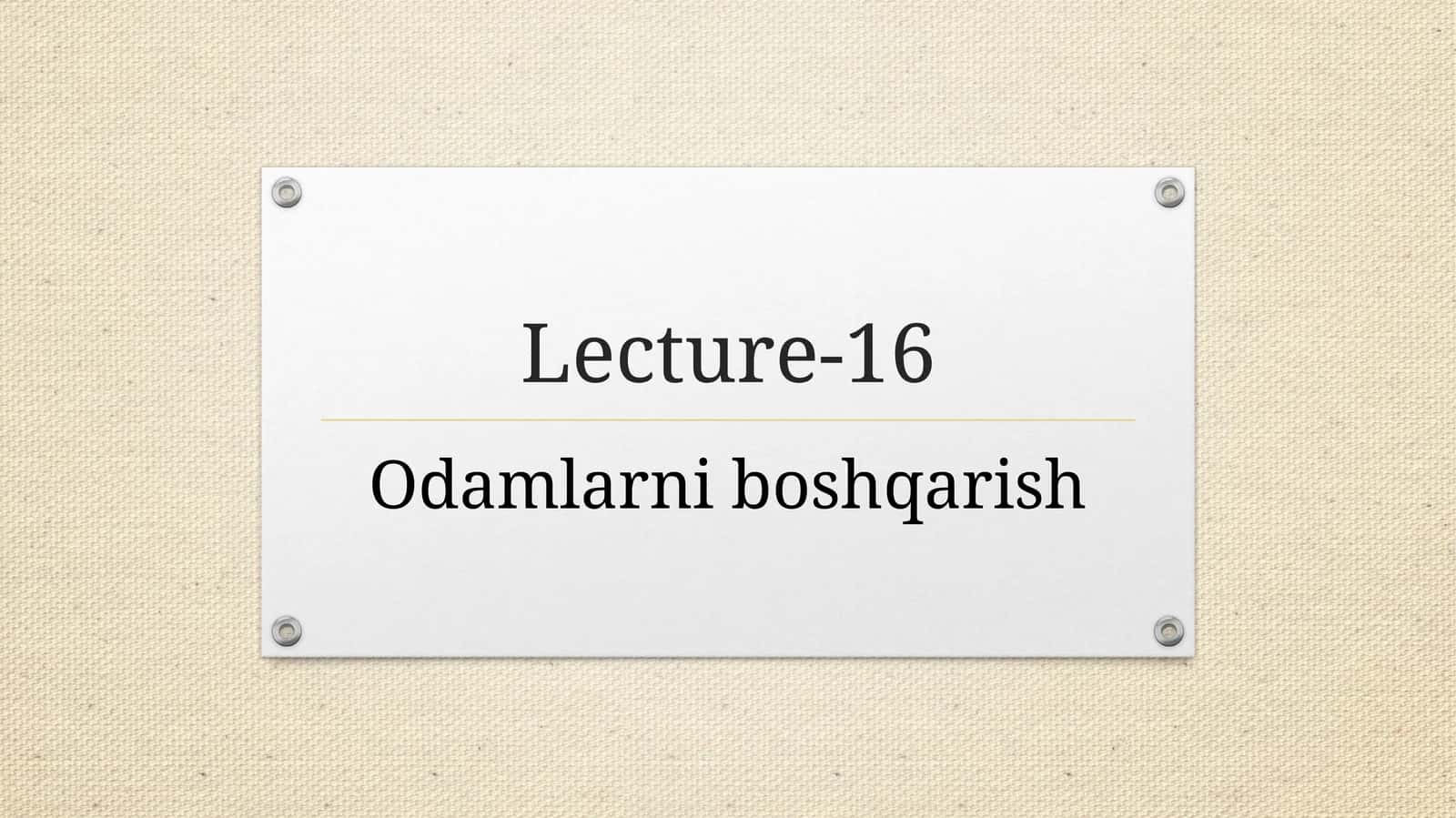 Odamlarni boshqarish