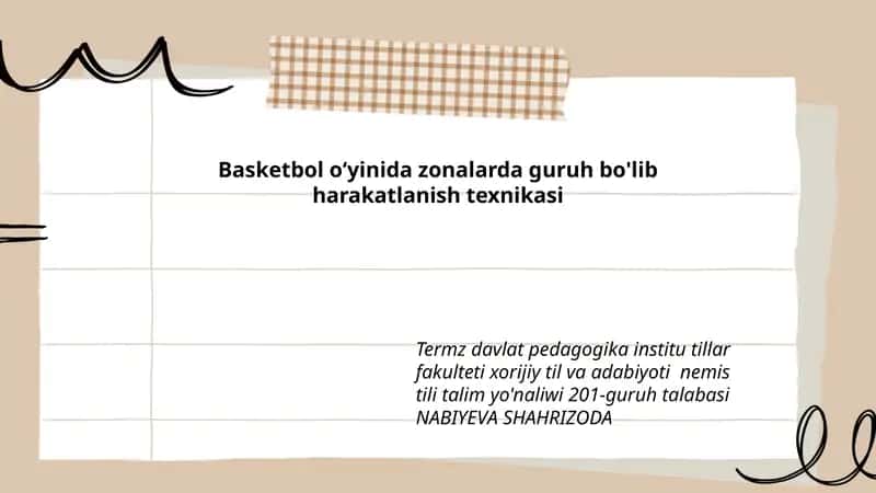Zonalarda Guruh Bo'lib Harakatlanish Texnikasi