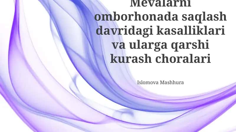 Mevalarni omborhonada saqlash davridagi kasalliklari va ularga qarshi kurash choralari