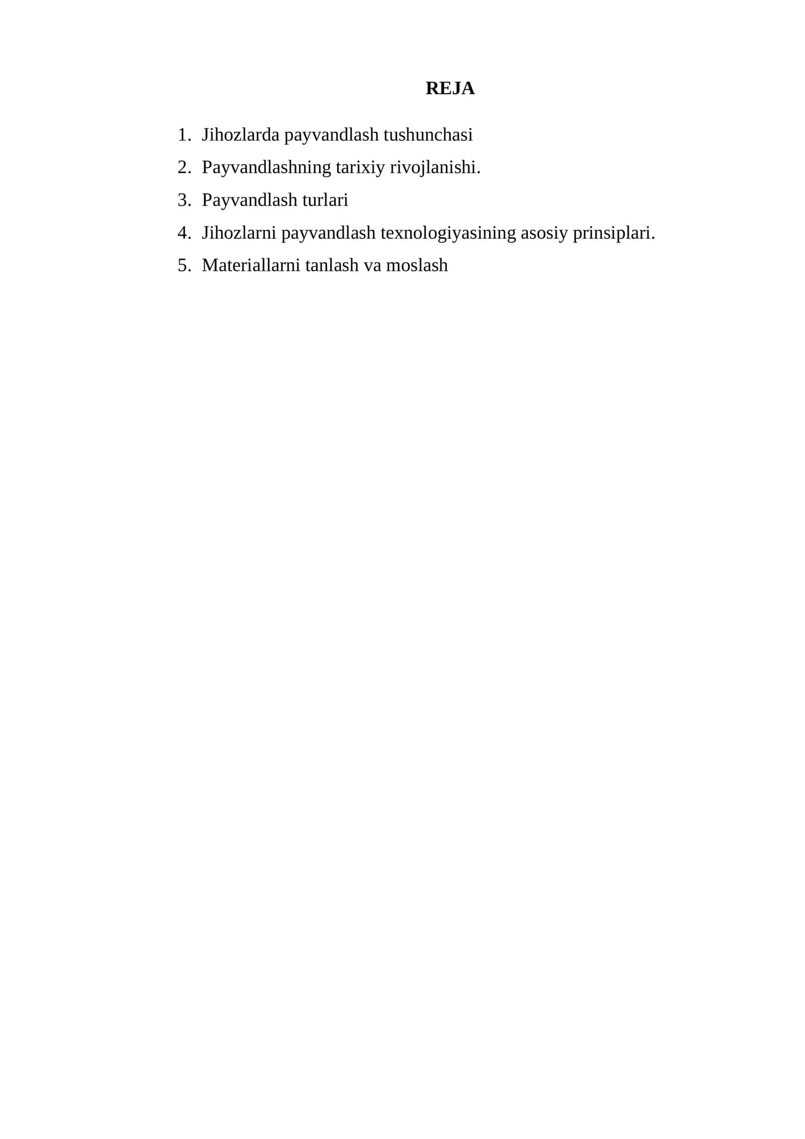 Payvandlash texnologiyasi