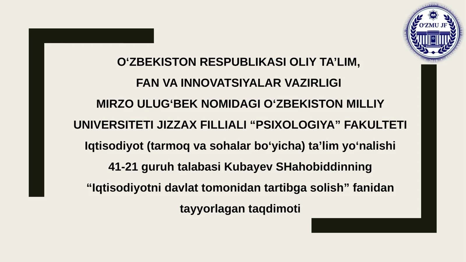 Iqtisodiyotnidavlattomonidantartibgasolish