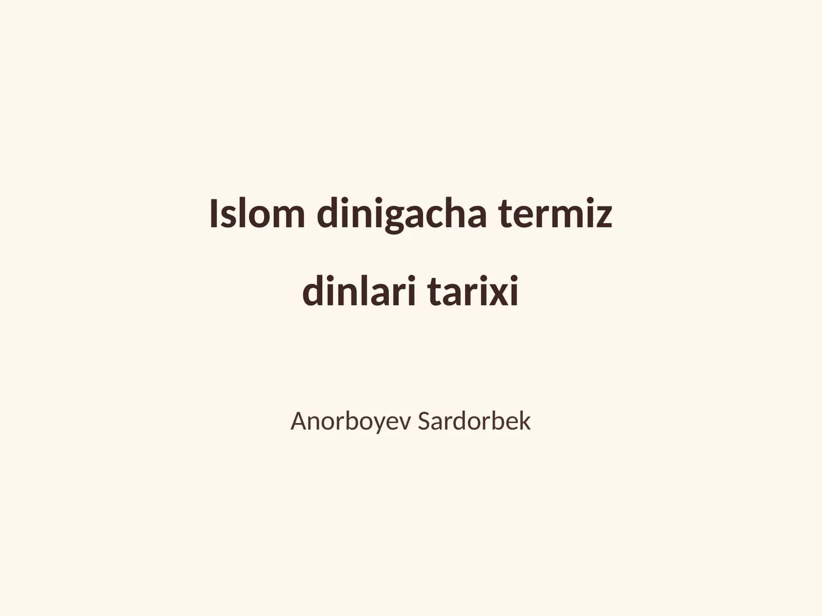 Islom dinigacha termiz dinlari tarixi