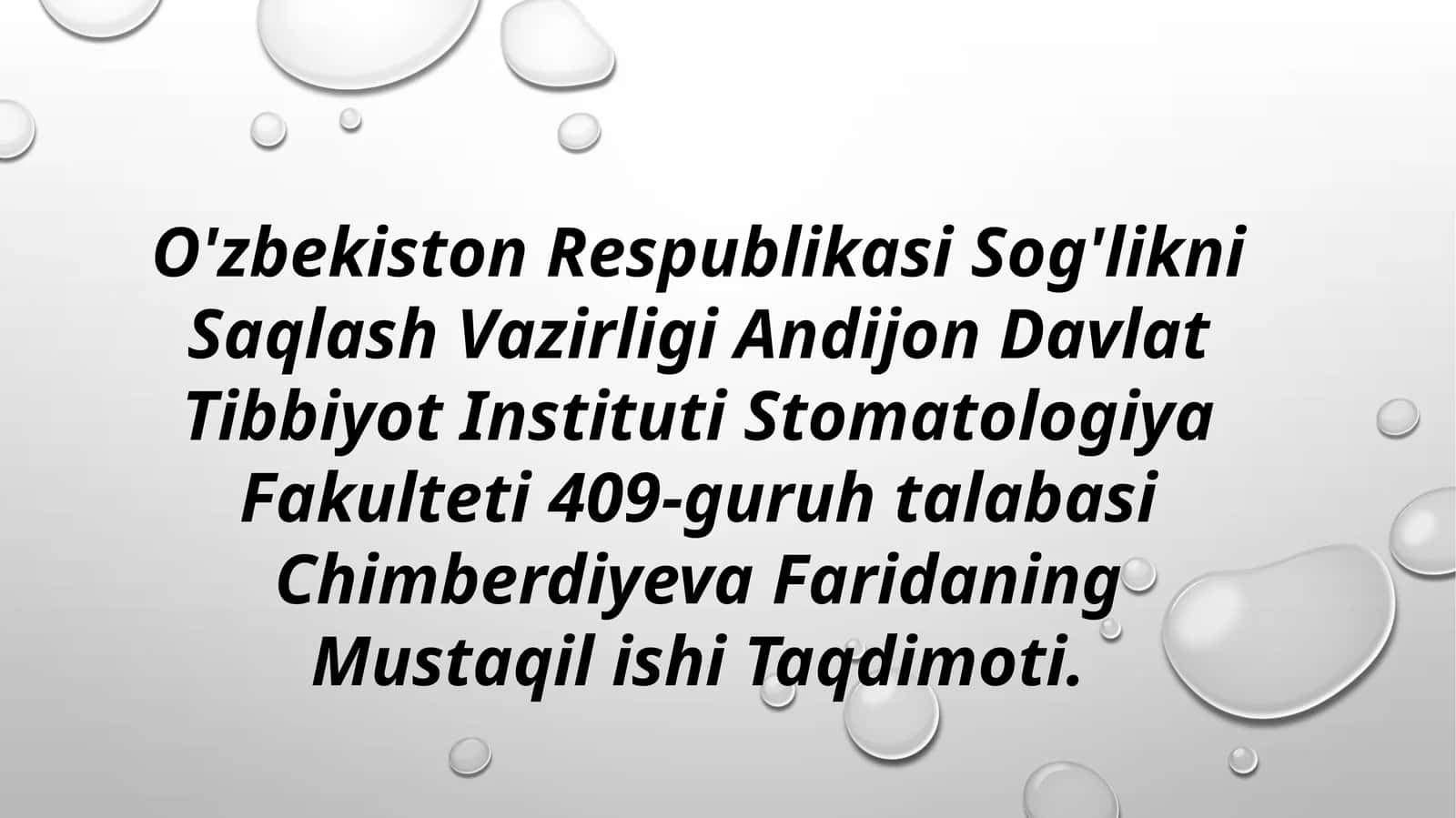 Tish qatorlari qisman nuqsonlari tasnifi.