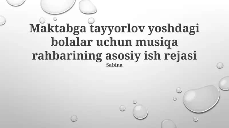 Asosiy musiqa rejasi