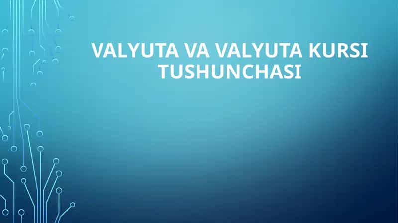 Valyuta va valyuta kursi tushunchasi
