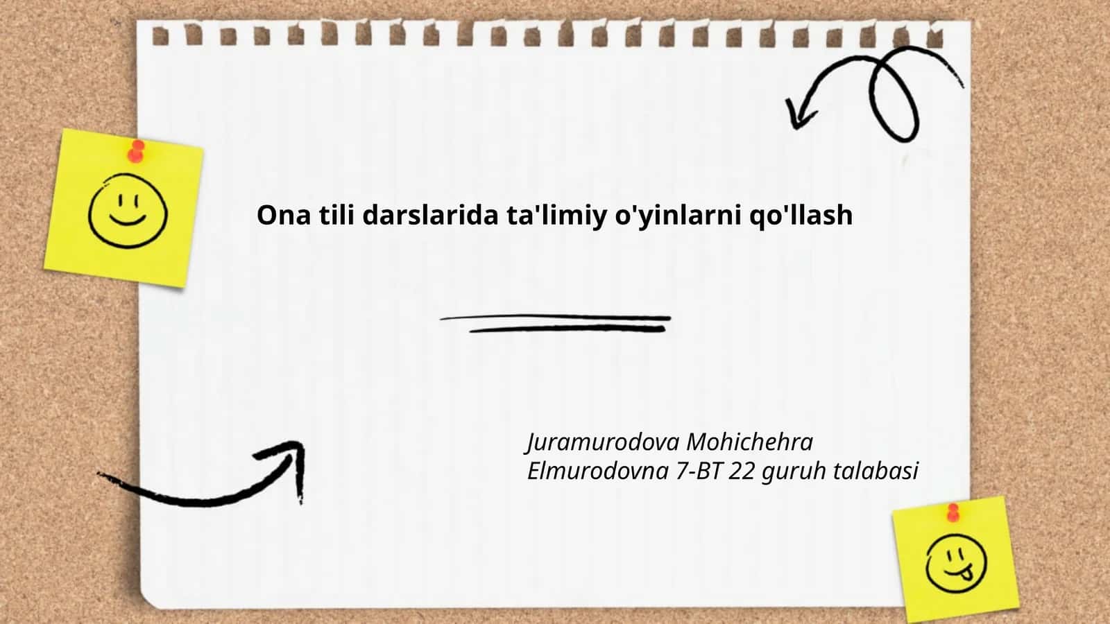 Ona tili darslarida ta'limiy o'yinlarni qo'llash