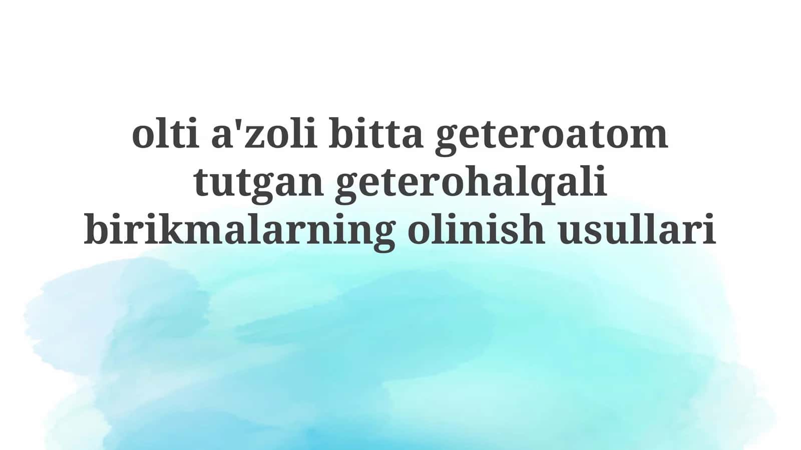 Piril singari 6 a'zoli geterotsikllar