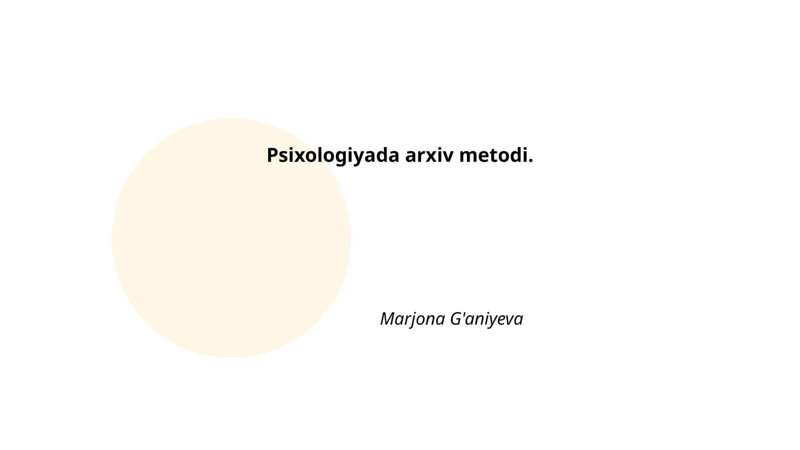 Arxiv metodi psixologiyada