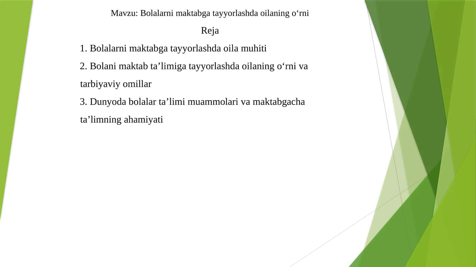 Bolalarni maktabga tayyorlashda oilaning o‘rni