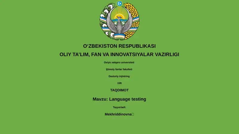 Til testlarining asoslari