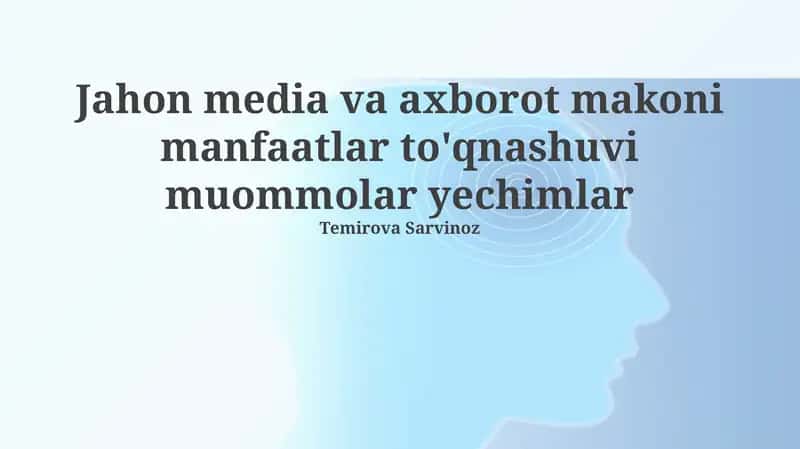 Manfaatlar to'qnashuvi muommolar yechimlar