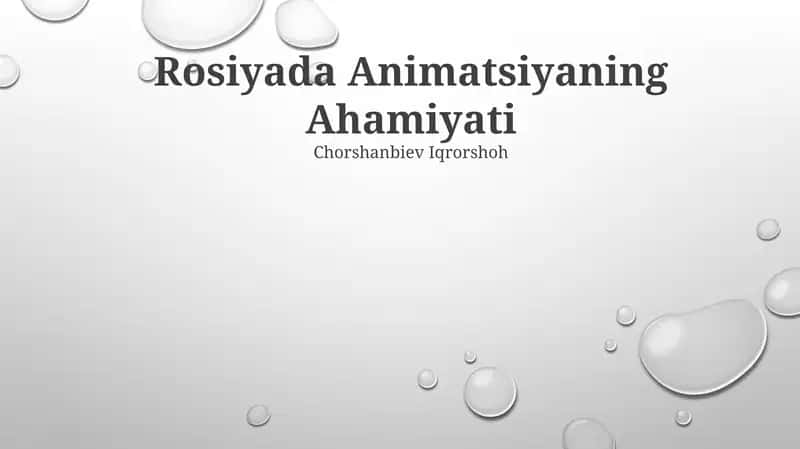 Rossiyada Animatsiyaning Ahamiyati