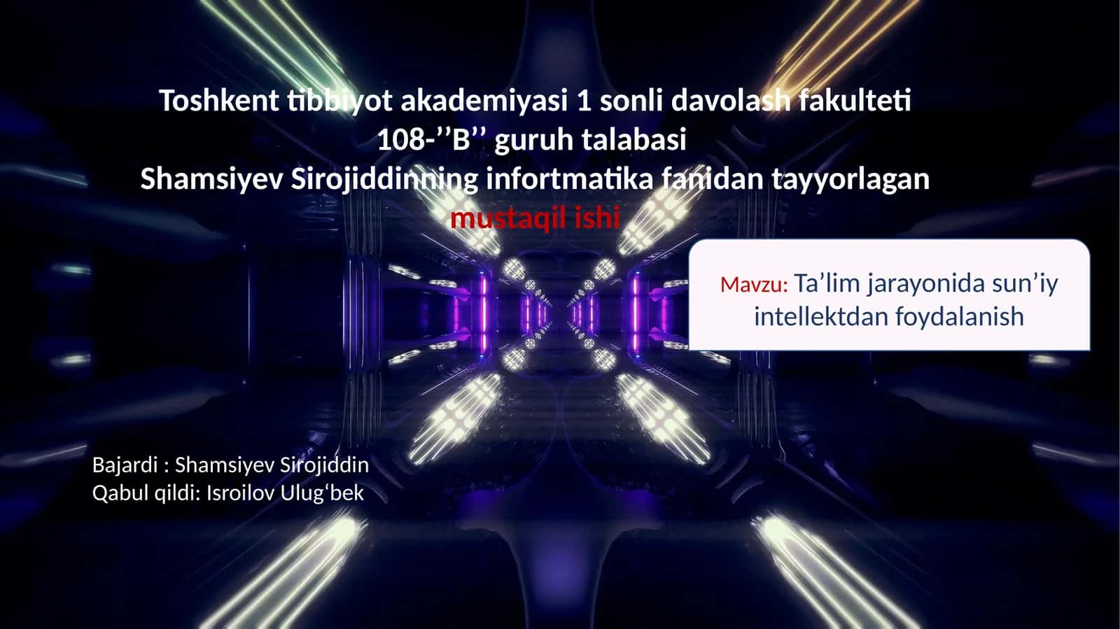 Ta’lim jarayonida sun’iy intellektdan foydalanish