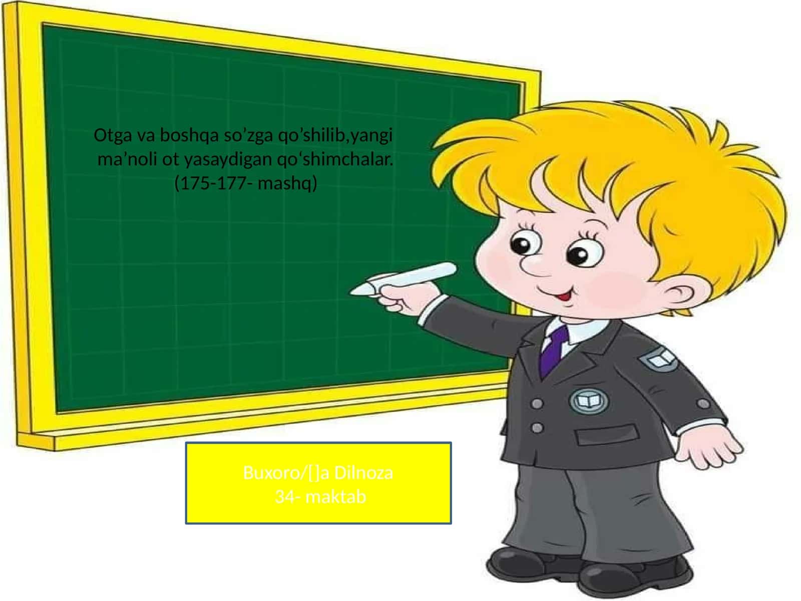 Otga va boshqa so’zga qo’shilib,yangi ma’noli ot yasaydigan qo‘shimchalar