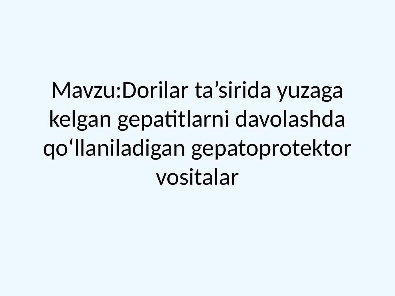 Gepatoprotektor vositalar