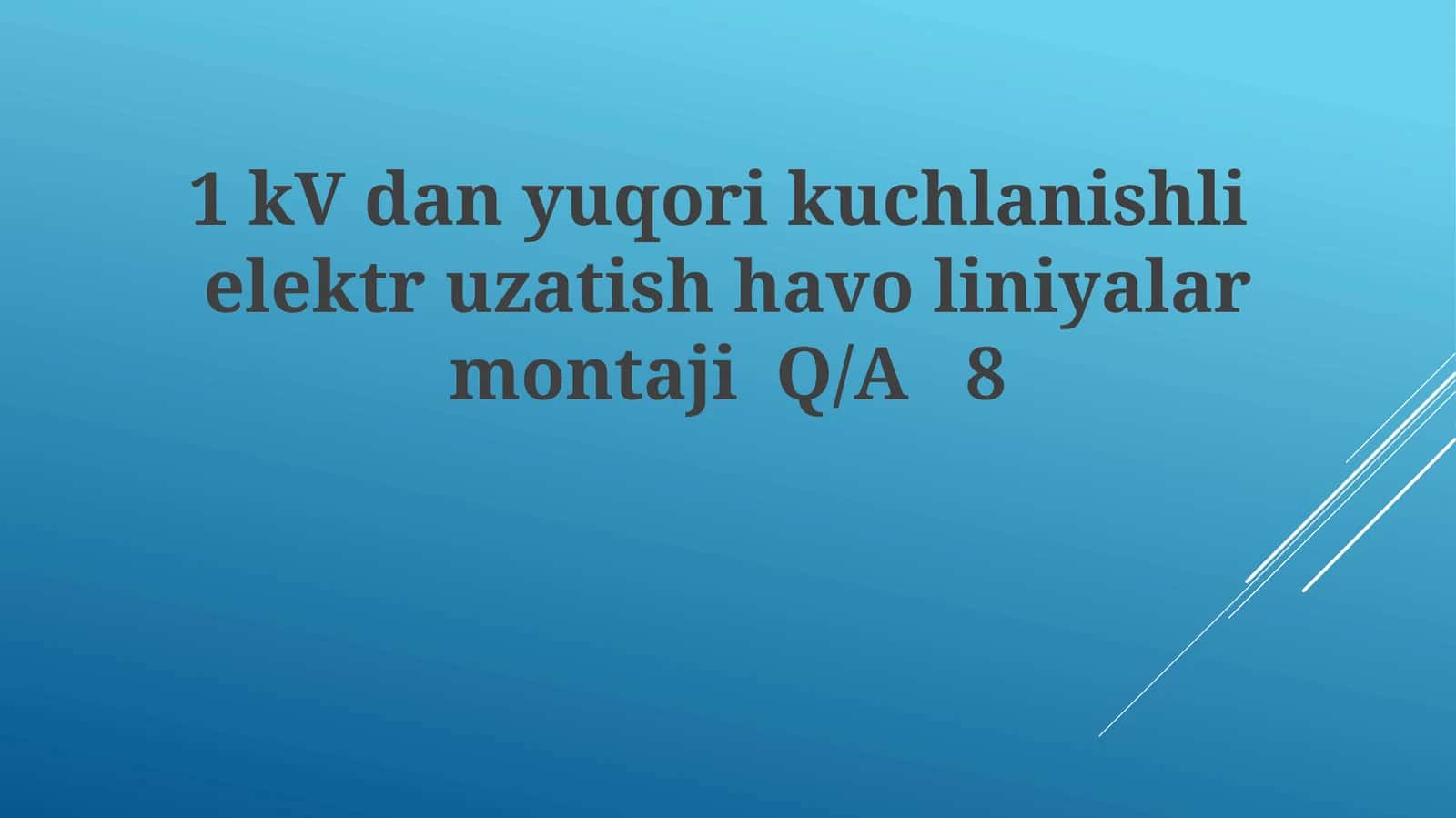Yuqori Kuchlanishli Havodagi Elektr Uzatish liniyalarini o'rnatish