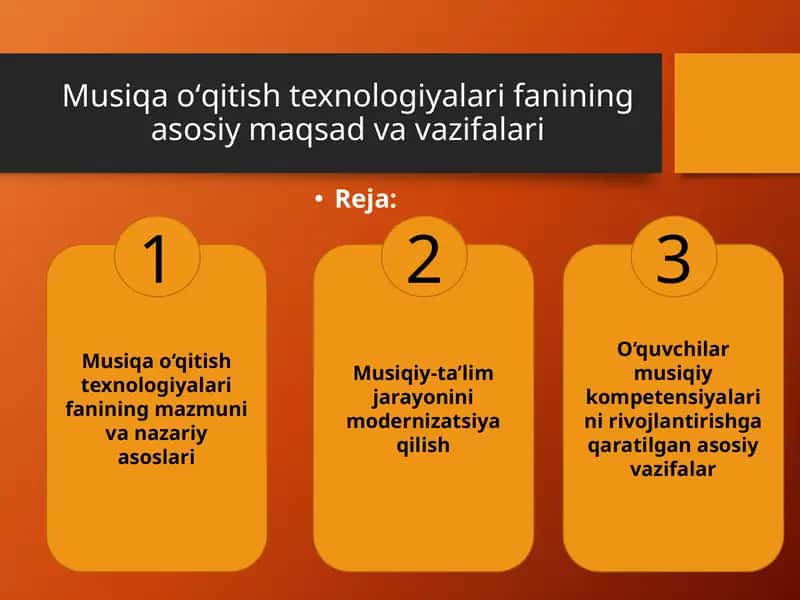 Musiqao‘qitishtexnologiyalari fanining asosiy maqsad va vazifalari