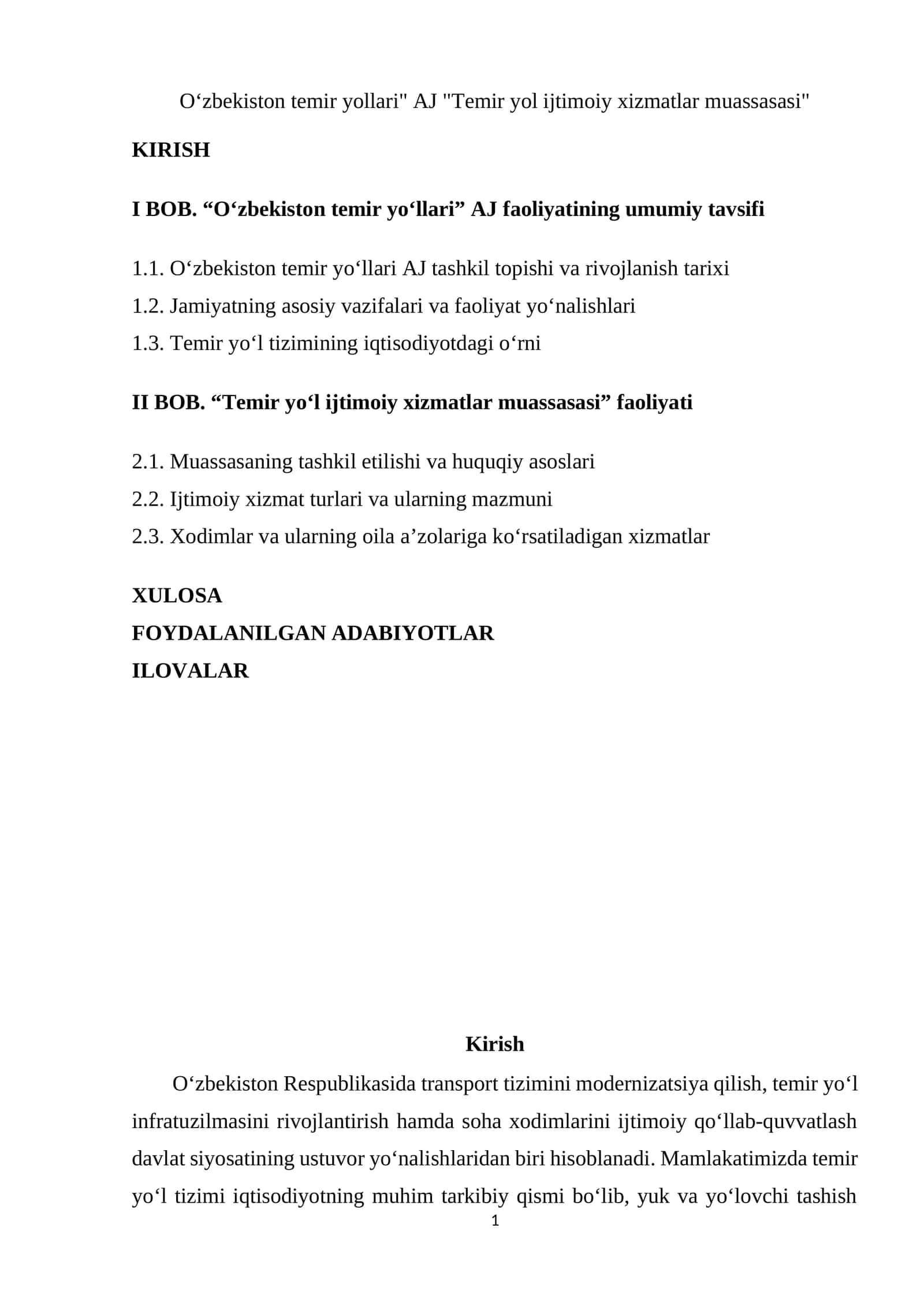 O‘zbekiston temir yollari AJ Temir yol ijtimoiy xizmatlar muassasasi