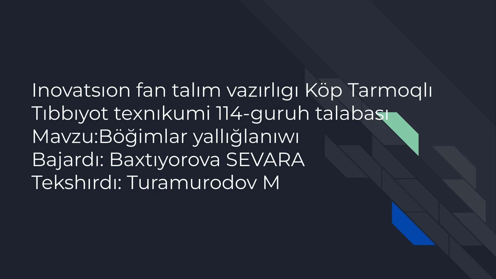 Böğimlar yallığlanıwı