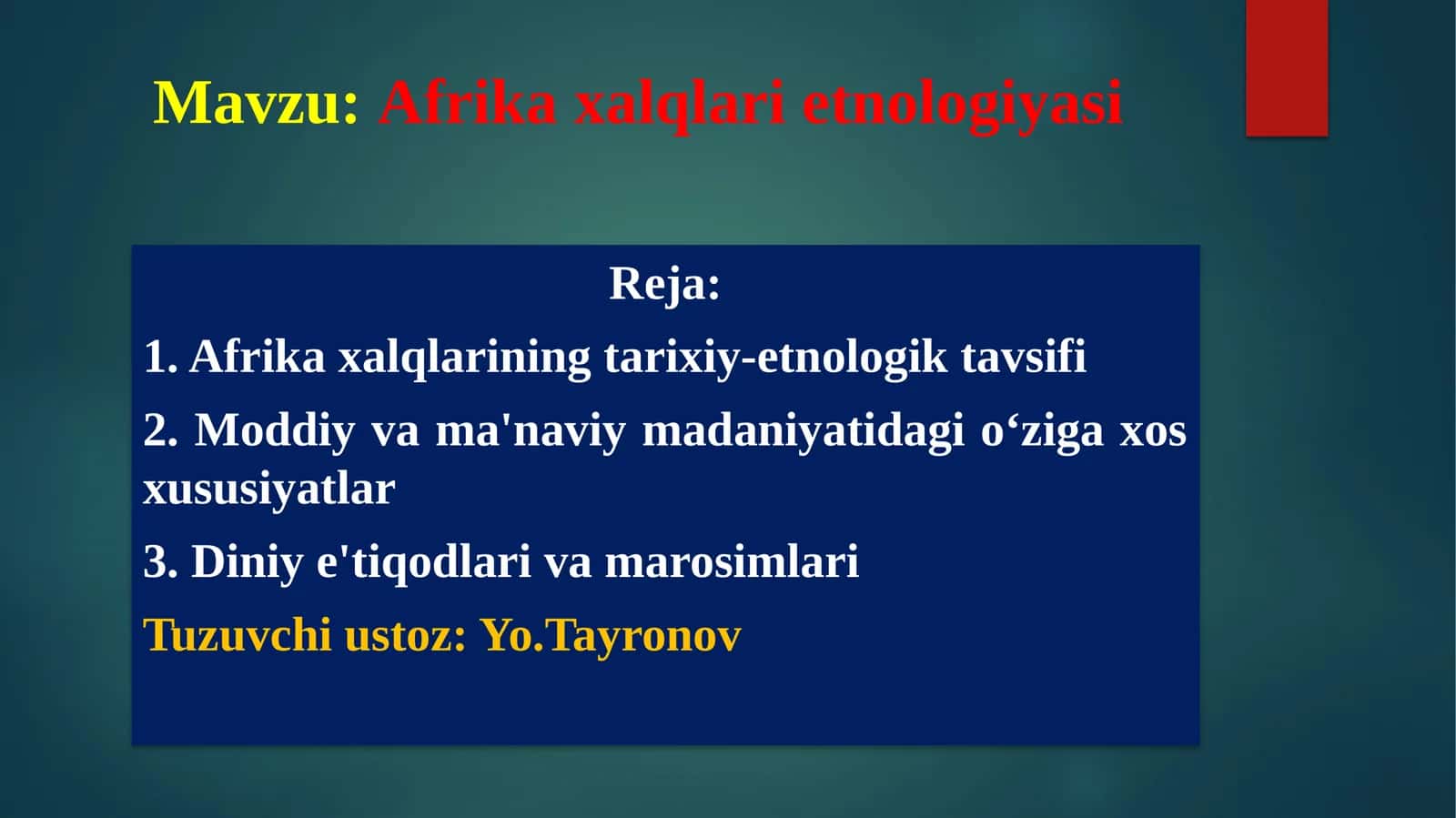 Afrikaxalqlarietnologiyasi