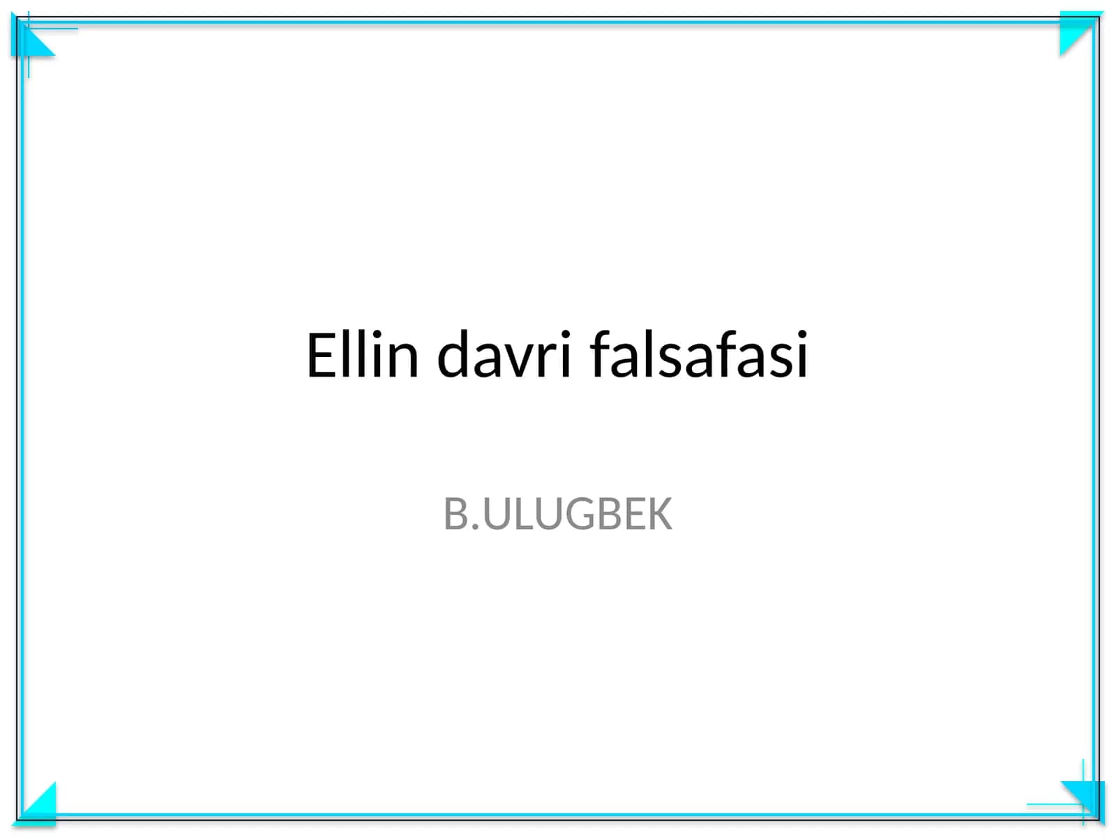 Ellin davri falsafasi