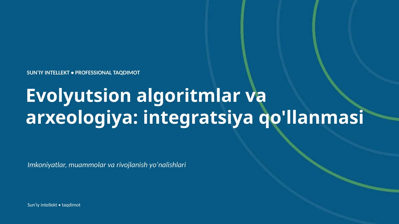Evolyutsion algoritmlar va arxeologiya: integratsiya qo'llanmasi