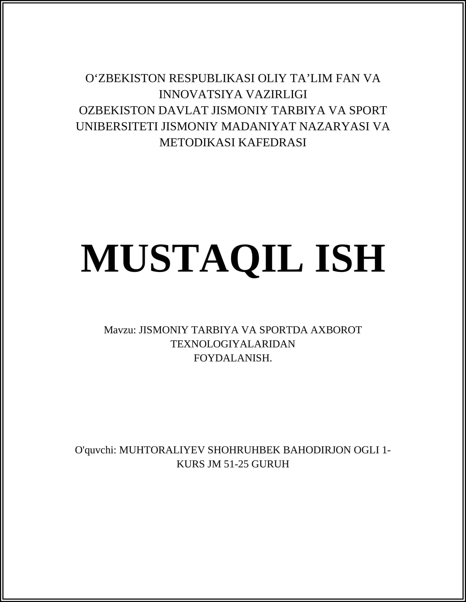 Jismoniy tarbiya darslarida interaktiv ta'lim platformalaridan foydalanish