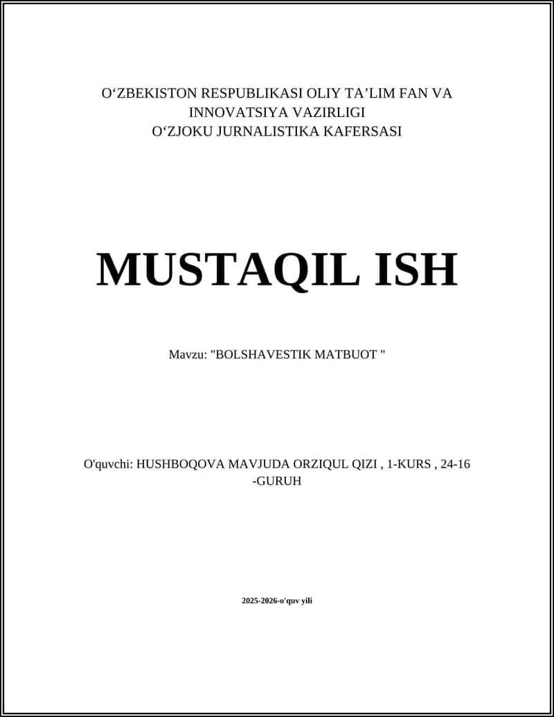 "BOLSHAVESTIK MATBUOT"