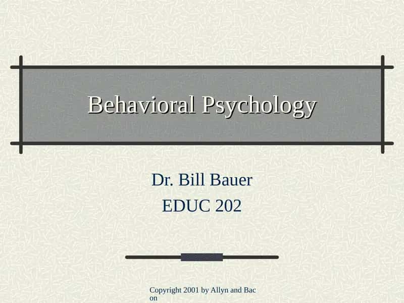 Behavioral Psychology