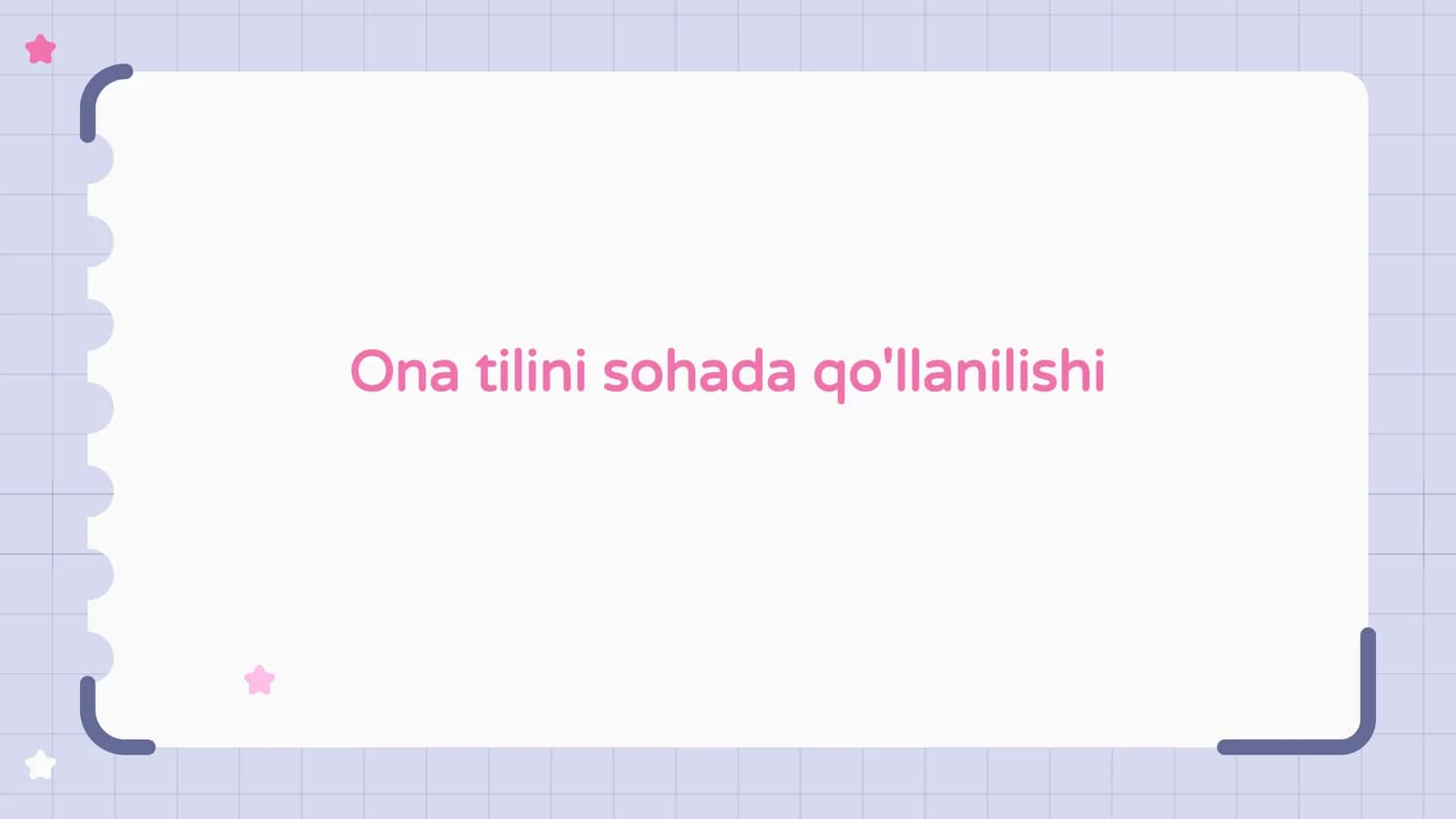 Ona tilini sohada qo'llanilishi